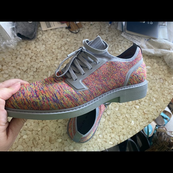Men’s/unisex Oxford style shoes by Third Mind with Rainbow a fabric - Picture 3 of 7
